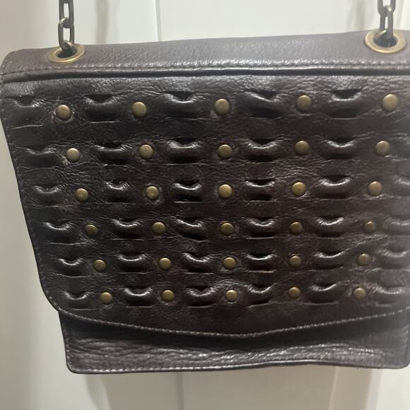 Frye Jade Leather Crossbody Or Double Chain Strap Shoulder Purse Brown MSRP $198 - Picture 4 of 16